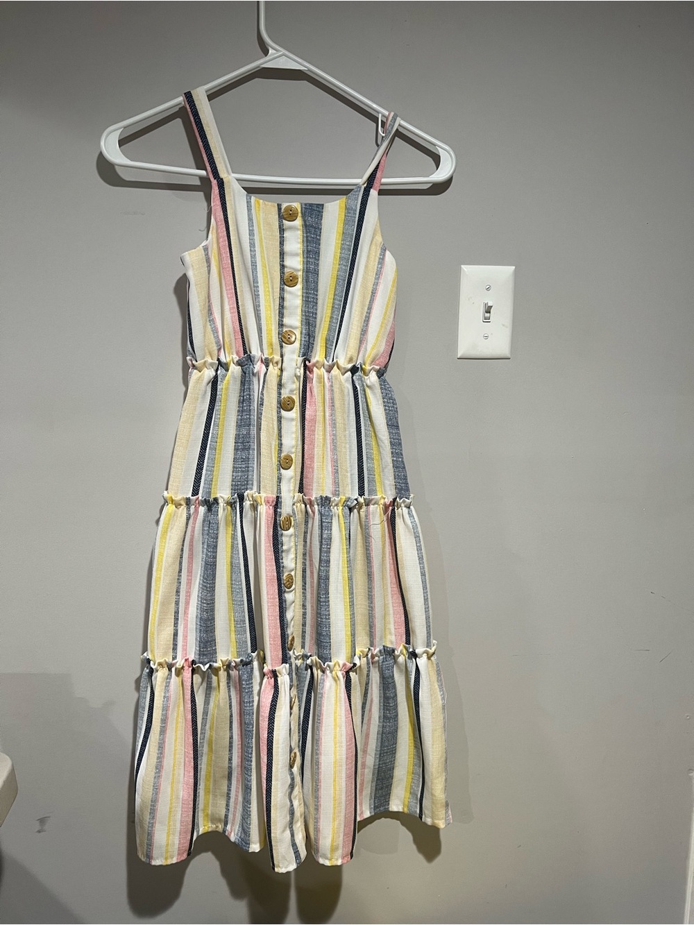 h.i.p. Pastel Multi-Stripe Tiered Sundress, Size: 7